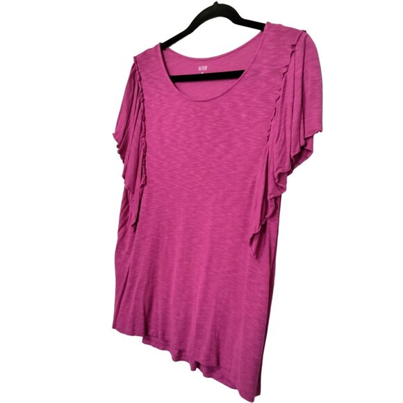 A New Approach Womens Ruffle Sleeve Scoop Neck Top Fuchsia Size XL - Picture 4 of 8